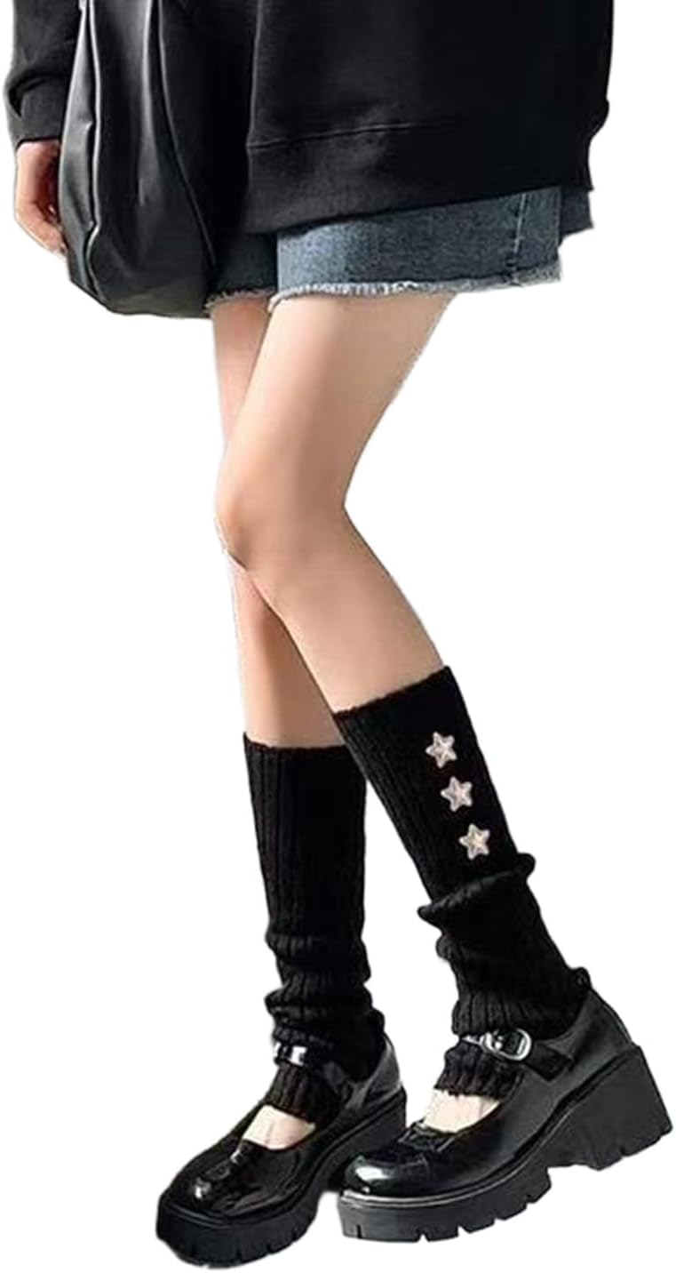 Gesranxs Star Leg Warmers for Girls Y2K Japanese Kawaii Harajuku Accessory Leg Warmers for Winter - Image 1